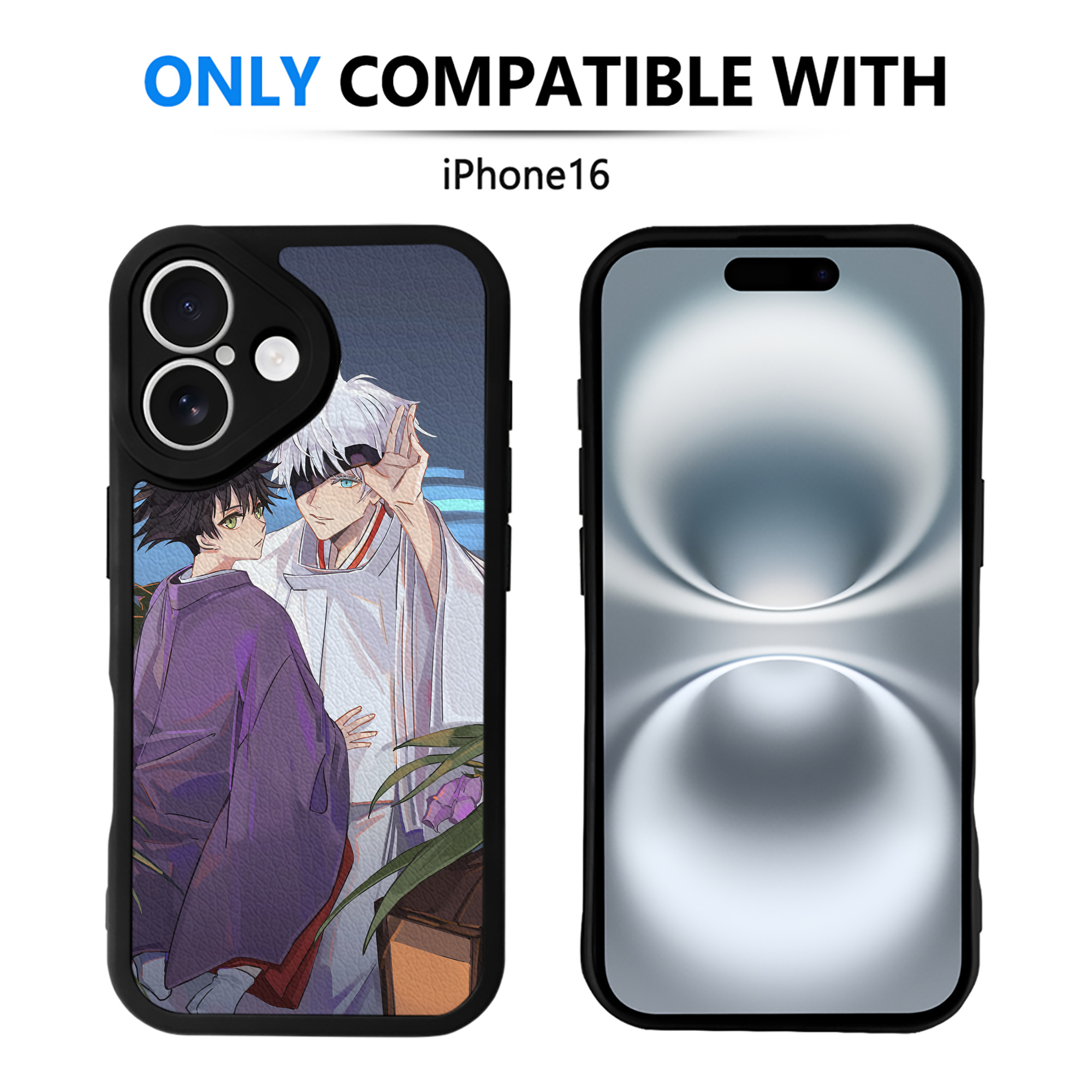（画像用） 呪術廻戦 Jujutsu Kaisen 【iPhone 16シリーズ対応】シリコンスマホケース（レザー調） 材質：シリコン